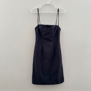 VTG Dark Grey Spaghetti Strap Dress 90s Y2K Rachel Green Alternative Medium